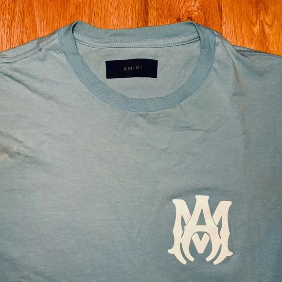AMIRI 2023 Monogram Logo Blue Tshirt